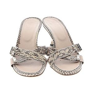 Stuart Weitzman Snakeskin Slip-On Heel (3.25 in) | Size 5.5